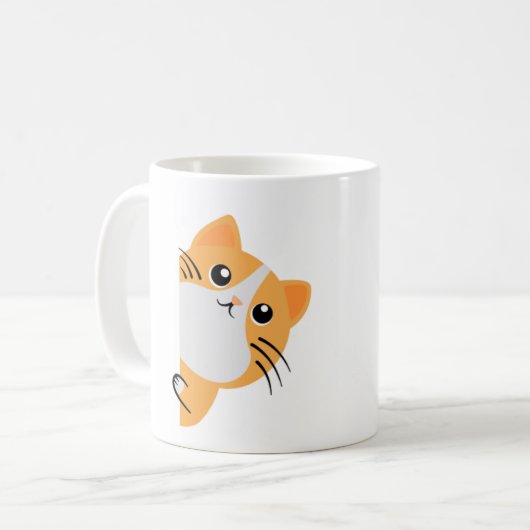 Peek-a-boo - Ginger Cat Kaffeetasse (Vorderseite Links)