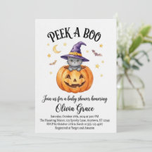 "Peek A Boo" Halloween-Baby-Shower-Einladung