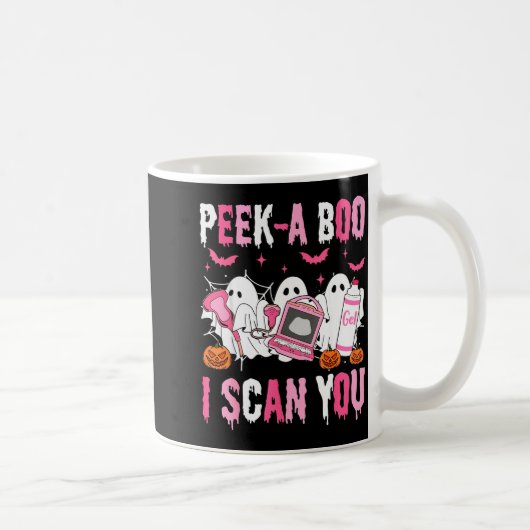 Peek A Boo I Scan You Soky Sonographer Ultrasound Kaffeetasse (Rechts)