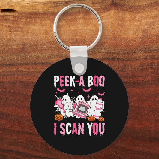 Peek A Boo I Scan You Soky Sonographer Ultrasound  Schlüsselanhänger (Vorderseite)