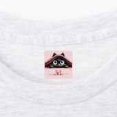Peek-a-Boo Kätzchen Skript Name Monogram Mädchen Etiketten (Befestigt)