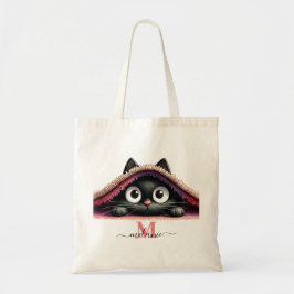 Peek-a-Boo Kitten Schriftzug Monogramm Mädchen Tragetasche