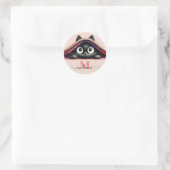 Peek-a-Boo Kitten Script Name Monogram Girls' Runder Aufkleber (Tasche)