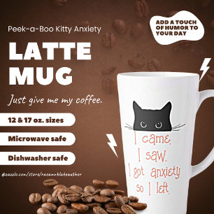 Peek-a-Boo Kitty Angst Latte Tasse