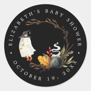 Peek-A-Boo Kleiner Geist Halloween-Baby-Party Runder Aufkleber