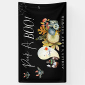 Peek A-Boo Little Ghost Halloween Baby Shower Banner (Vertikal)