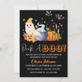 Peek A-Boo Little Ghost Halloween Baby Shower Einladung (Vorderseite)