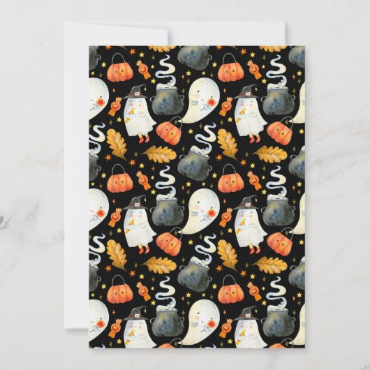 Peek A-Boo Little Ghost Halloween Baby Shower Einladung (Rückseite)