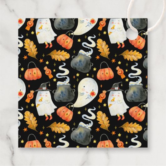 Peek A-Boo Little Ghost Halloween Baby Shower Geschenkanhänger (Rückseite)