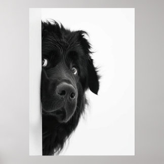 Peek-a-Boo Pup – Funny Dog Photography Print” Poster