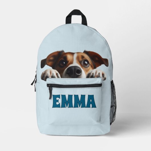 Peek a Pup Bedruckter Rucksack (Vorderseite)
