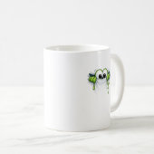 Peek-a-Slime! Cute Goo Monster Peeking Design Kaffeetasse (VorderseiteRechts)