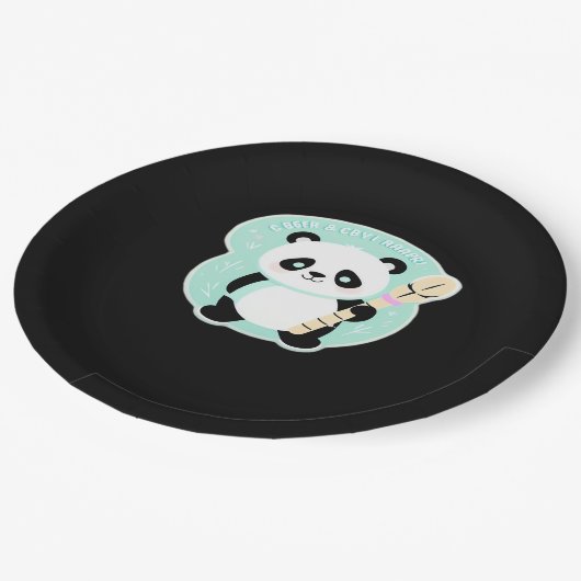 Peekabo Panda Pappteller (Schrägansicht)