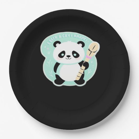 Peekabo Panda Pappteller (Vorderseite)