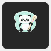 Peekabo Panda Quadratischer Aufkleber (Vorderseite)