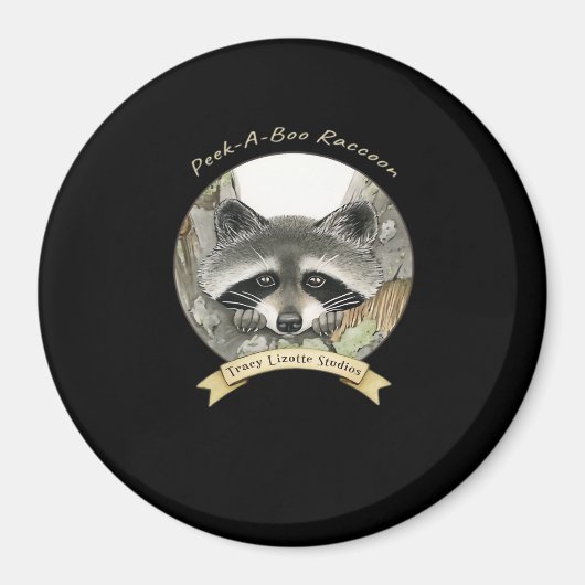 Peekabo Raccoon Magnet (Vorne)