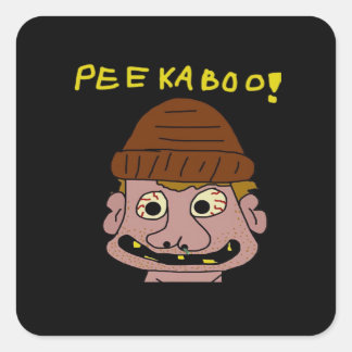 Peekabo Weird Man Quadratischer Aufkleber