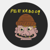 Peekabo Weird Man Runder Aufkleber (Vorderseite)