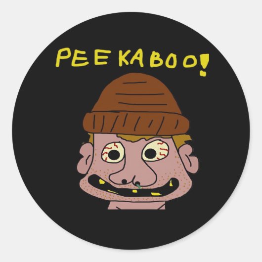 Peekabo Weird Man Runder Aufkleber (Vorderseite)