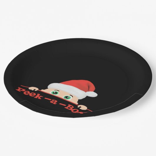 Peekaboo Angepasst Pappteller (Schrägansicht)