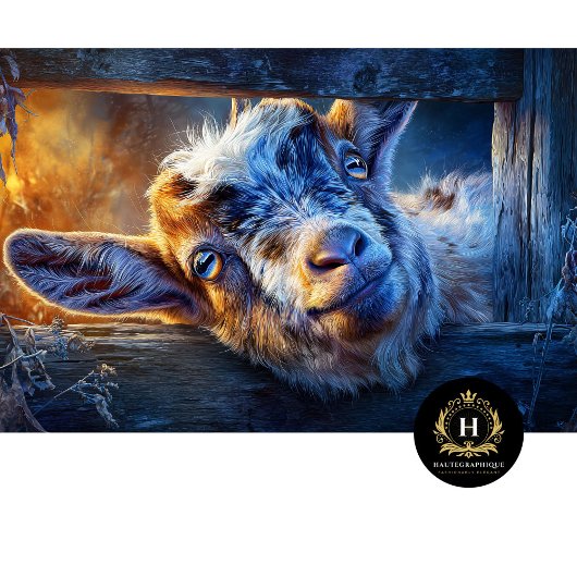 Peekaboo Barn Door Baby Goat Portrait Seidenpapier