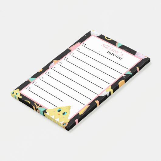 Peekaboo Black Baby Chick Notes Post-it Klebezettel (angewinkelt)