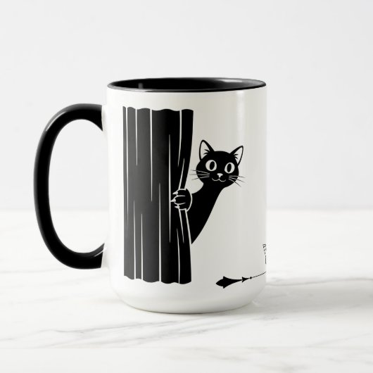 Peekaboo Black Cat Funny Mug Tasse (Links)
