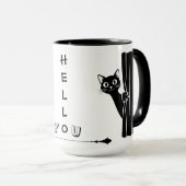 Peekaboo Black Cat Funny Mug Tasse (VorderseiteRechts)