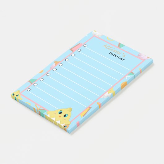 Peekaboo Blue Baby Chick Notes Post-it Klebezettel (angewinkelt)