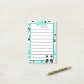 Peekaboo Blue Panda Bear Post-it Klebezettel (Auf Schreibtisch)