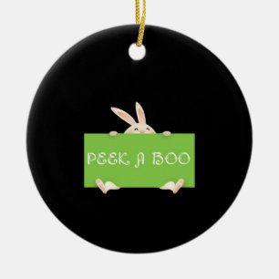 Peekaboo Bunny Keramik Ornament