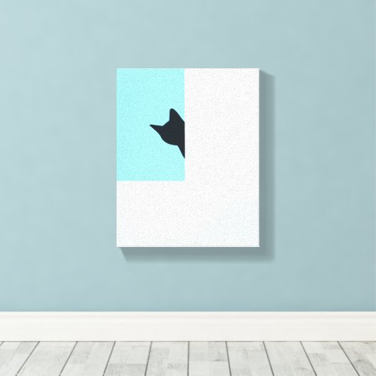 Peekaboo | Cat Peaking Um Ecke Malerei Leinwanddruck (Insitu (Holzboden))