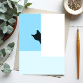 Peekaboo | Cat Peaking Um Ecke Malerei Postkarte