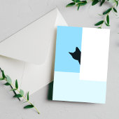 Peekaboo | Cat Peaking Um Ecke Malerei Postkarte