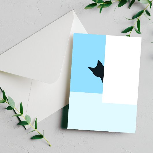 Peekaboo | Cat Peaking Um Ecke Malerei Postkarte