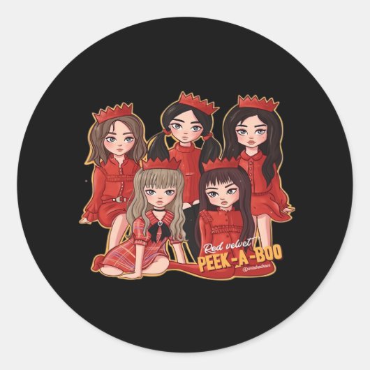 Peekaboo Cozy Herbst Runder Aufkleber (Vorderseite)