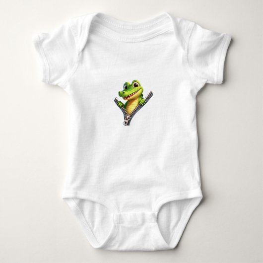 Peekaboo Croc Zipper Design Baby Strampler (Vorderseite)