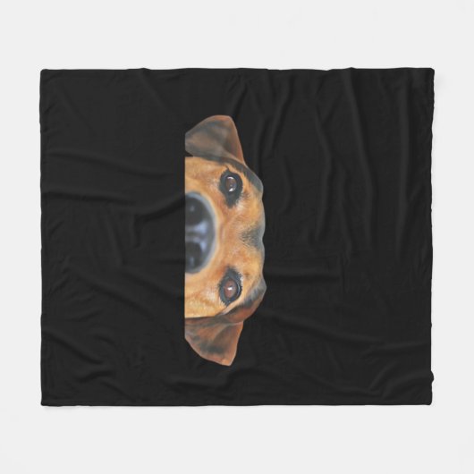 Peekaboo Dog Fleecedecke (Vorderseite (Horizontal))