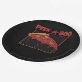 Peekaboo Funny Zitat Pappteller (Schrägansicht)