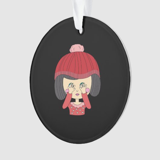 Peekaboo Girl Sloth Design Ornament (Vorderseite)