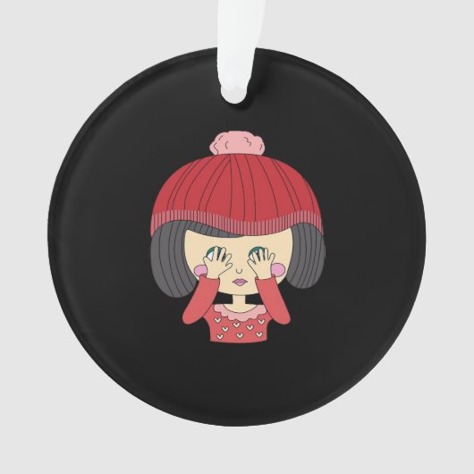 Peekaboo Girl Sloth Design Ornament (Vorderseite)