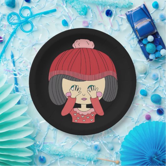 Peekaboo Girl Sloth Design Pappteller (Party)