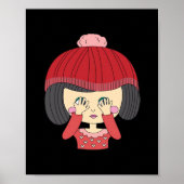 Peekaboo Girl Sloth Design Poster (Vorne)