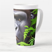 Peekaboo Gorilla, Latte Coffee Tasse (Rechte Ecke)