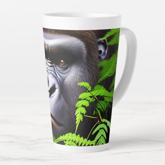 Peekaboo Gorilla, Latte Coffee Tasse (Rechte Ecke)