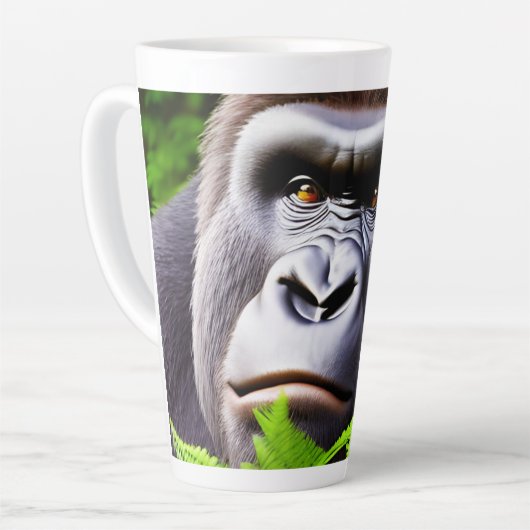 Peekaboo Gorilla, Latte Coffee Tasse (Linke Ecke)