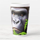 Peekaboo Gorilla, Latte Coffee Tasse (Vorderseite)