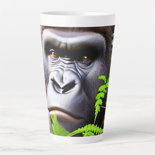 Peekaboo Gorilla, Latte Coffee Tasse (Vorderseite)