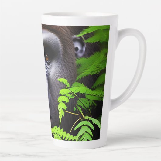 Peekaboo Gorilla, Latte Coffee Tasse (Rechts)