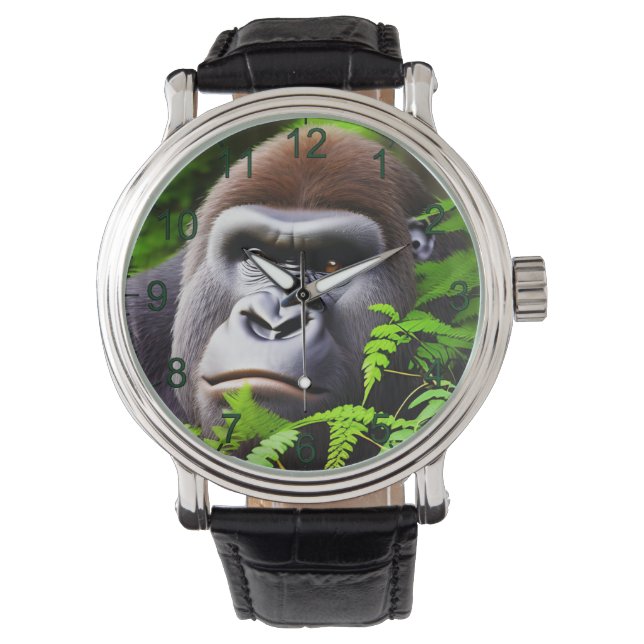 Peekaboo Gorilla, Wrist Watch Armbanduhr (Vorderseite)